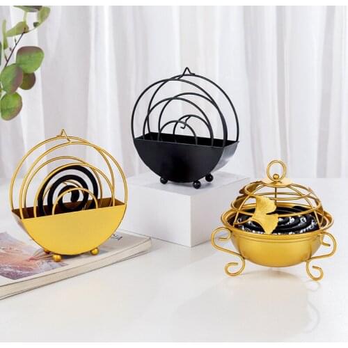 Creative Mosquito Coil Holder Nordic Style Round Ball Shape Summer Day Iron Mosquito Repellent Incenses Rack Plate Home Decorati