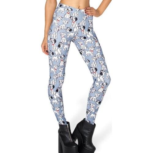 4XL Fashion Women Galaxy Leggings Spot Dog Printed Style Leggings Pants Black Milk Punk Cool Slim Leggins