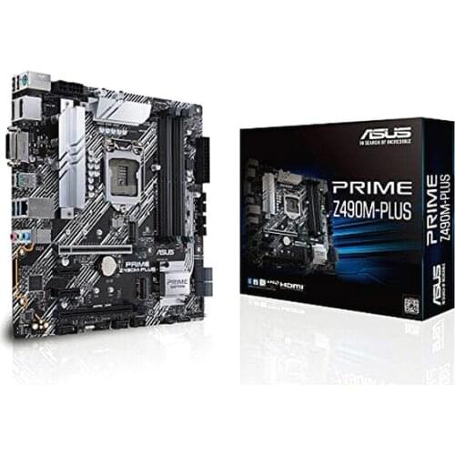 NEW For Asus PRIME Z490M-PLUS Original Desktop Intel Z490 Z490M DDR4 Motherboard LGA 1200 i7/i5/i3 USB3.0 M.2 SATA3