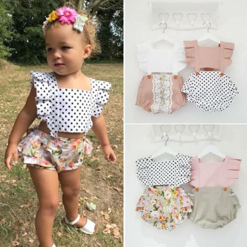 New Summer Cute Newborn Toddler Baby Girls Bodysuits Princess Ruffle Floral Lace Backless Jumpsuit Little Baby Girls Outfits