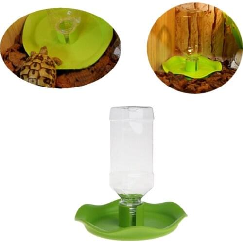 Reptile Water Drinker Dispenser Food Basin Stand Lizard Feeder Dish Bowl Bottle