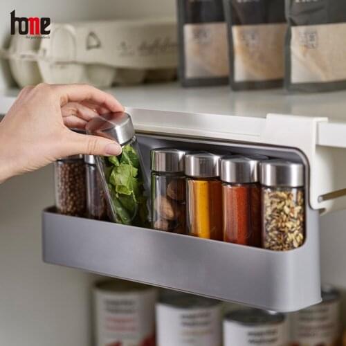 Spice Desk Organizer Rack Under- Shelves Holder Pull Out Drawer Storage Tape for Cabin Home Kitchen Supplies Accessories Tools