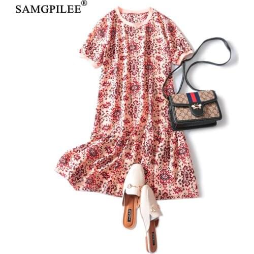 Chiffon Dress Summer Dresses For Women Casual Trumpet Mermaid Print Short Midi dress plus size O-neck Women Ruffle Dress 4XL