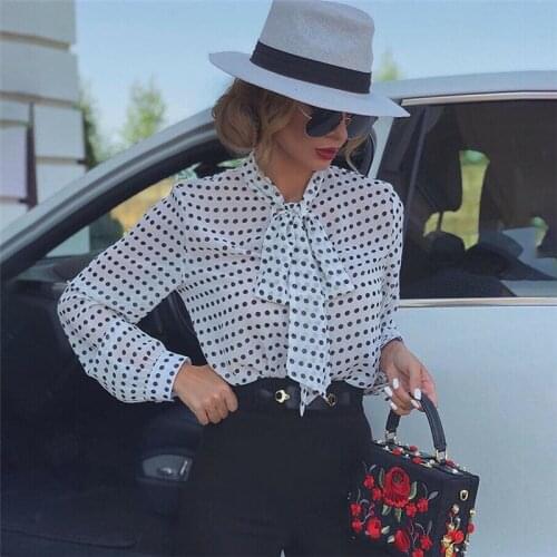 Блузки в горошек SUNSIOM China At AliExpress