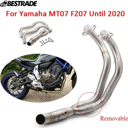 Header Pipe For Yamaha MT07 FZ07 Until 2020 Motorcycle Exhaust Front Mid Link Pipe Connect Tube Slip On 51mm Stainless Steel
