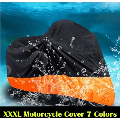 XXXL Motorcycle Waterproof Dust Proof Rain Cover Bike Scooter Protector Cover 116"x43"x55" Black/Orange/Red/Green/Silver/Purple
