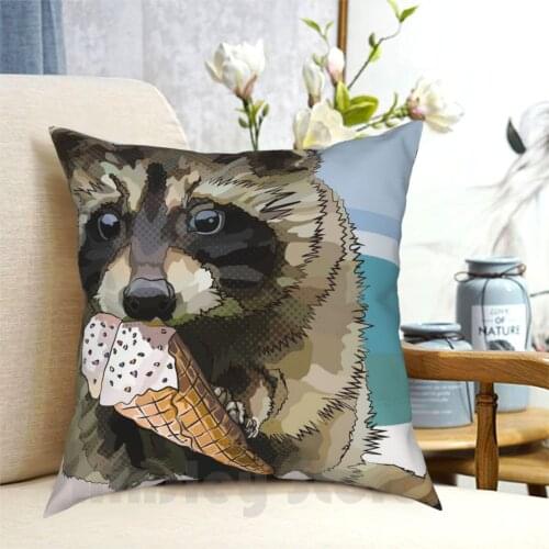 Raccoon Eating Ice Cream-Staying Cool This Summer Time * Raccoon Beach Vacation Outdoor Hiking Backpack Waterproof Camping