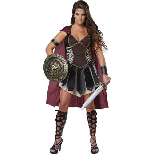 Adult Women Roman Princess Xena Gladiator Costume Halloween Carnival Party Spartan 300 Warriors Soldier Cosplay Outfit