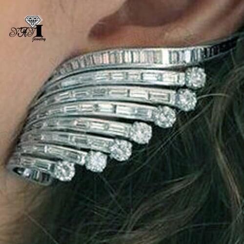 YaYI Jewelry Fashion Princess Cut White Natural Cubic Zirconia Silver Color Wedding Party Lover Wear Ear Stud Precious Earrings