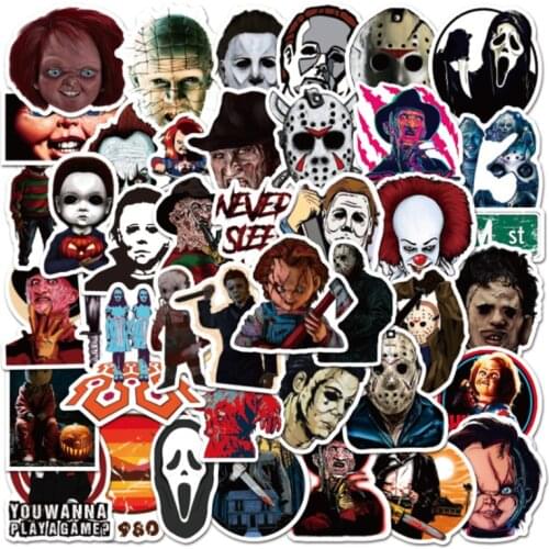 10/30/50Pcs Halloween themed horror characters Graffiti Waterproof Skateboard Travel Suitcase Phone Laptop Luggage Stickers