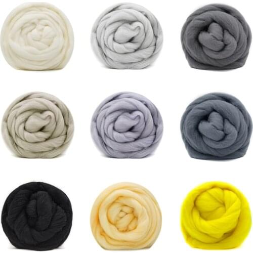 10g Merino Wool Roving for Needle Felting Kit, Wet Felting, Spinning 19 Microns Soft and Pure without Impurity Dyed Fiber Roving