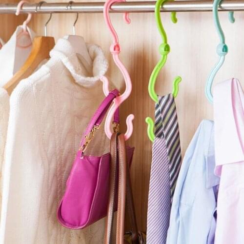 3pcs/lot plastic shoes rack antiskid garment hanger rotatable hooks for the double head of the wardrobe tie underwear hook