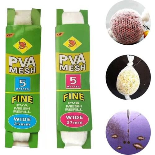 5M Fishing PVA Water Dissolving Mesh Water Soluble Mesh Narrow Net Carp Fishing Feeder Trap Bait Bag Nets Fishing Accessories