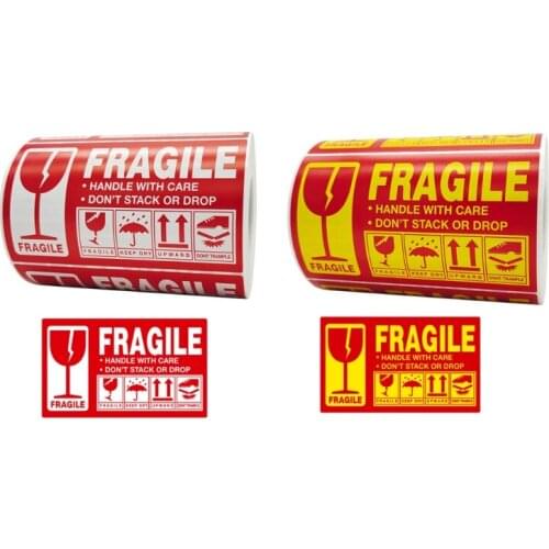 500pcs Fragile Stickers Warning Label Sticker Handle With Care Don't Stack or Drop Sticker Shipping Express Label