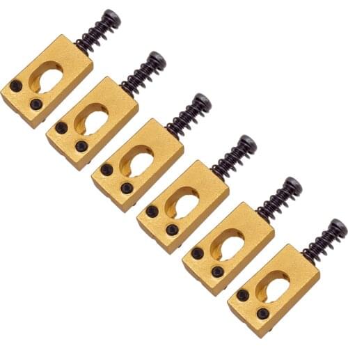 6pcs Vintage Brass Guitar Bridge String Saddles Electric Guitar Accessories for Guitar Parts