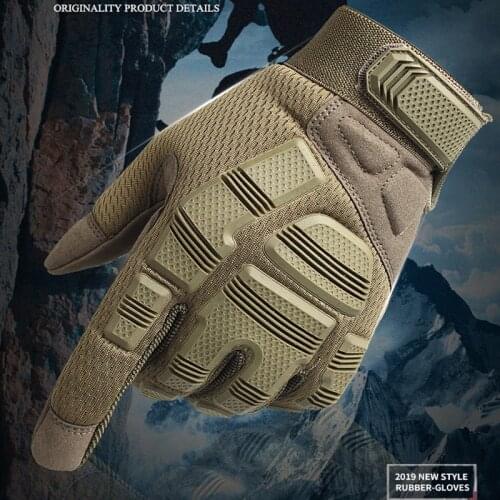 Full Finger Armor Gloves Camouflage Tactical Gloves For Hunting Airsoft Rubber Protection Men Outdoor Hiking Climbing Gloves