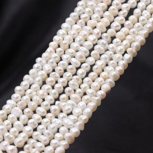 White Natural Freshwater Pearl Bead 4-5mm Loose Beads DIY Necklace Bracelet Pearls Jewelry Making Accessories Craft 13.5" A680