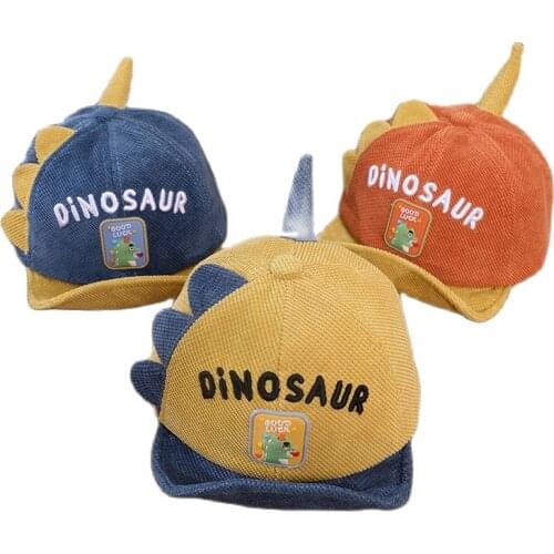 Doitbest Children Baseball Cap summer Hip Hop Corduroy cartoon dinosaur Baby kids Hats Boy Girls hat Caps snapback gorras