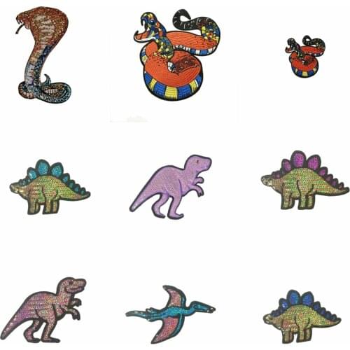 Large embroidery big loong snake dinosaur animal cartoon patches for clothing AM-57