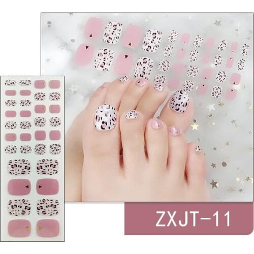 34Tips NEW Multicolor Toenail Stickers Full Cover Self-Adhesive Sexy Leopard Glitter Feet Decor Art Manicure Nail Polish Wraps