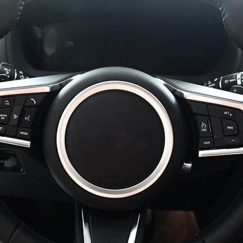 Car Inner Auto Matte Steering Wheel Ring Cover Trim For Jaguar F-PACE 2016 2017 2018 2019