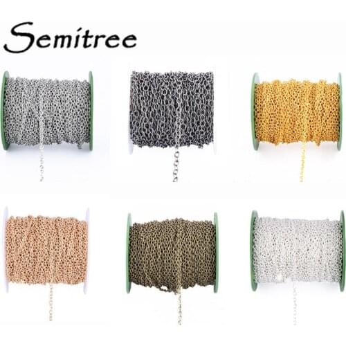 Semitree 10Meters 2*3mm Metal Iron Cross Link Chains for DIY Necklace Bracelet Crafts Jewelry Making Wholesale Accessories