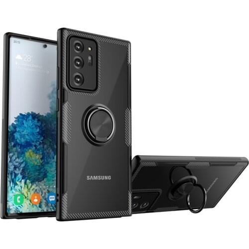 For Samsung Galaxy Note 20 Ultra Case Luxury Car Magnetic Ring Case for Galaxy Note20 Note 20 Ultra Transparent Clear Glass Case
