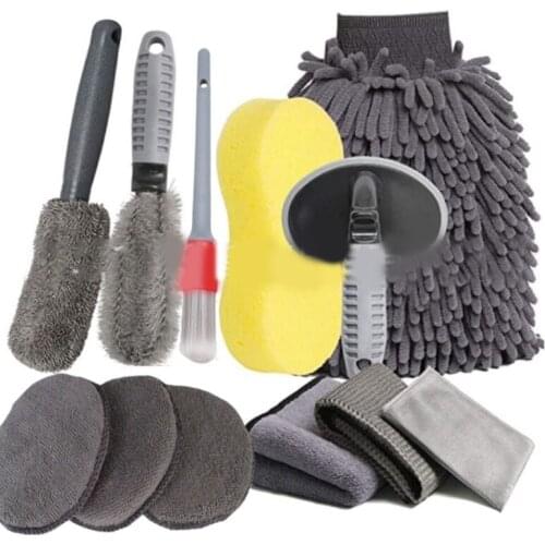 12Pcs Car Detailing Cleaning Brush Towels Interior Exterior Cleaning Brush Kit Household Cleaning Supplies