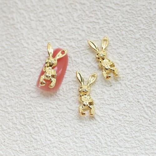 50pcs/pack Japan Korea 3D Nail Art Parts Kawaii Rabbit Accessories Alloy Charm Nail Deco Supplies for Professionals