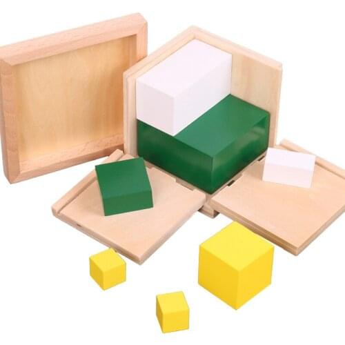 Kids Wooden Montessori Materials Power of 2 Cube Box Preschool Learning Toys Educational Toys For Children 2-4 Years Juguetes