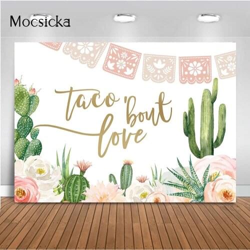 Taco Bout Love Backdrop Cactus Flower Taco Wedding Photo Background Mexican Fiesta Themed Bridal Shower Bachelorette Wedding