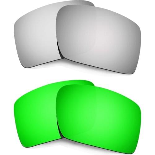 HKUCO For Eyepatch 2 Polarized Replacement Lenses Silver & Emerald Green 2 Pairs Increase Clarity