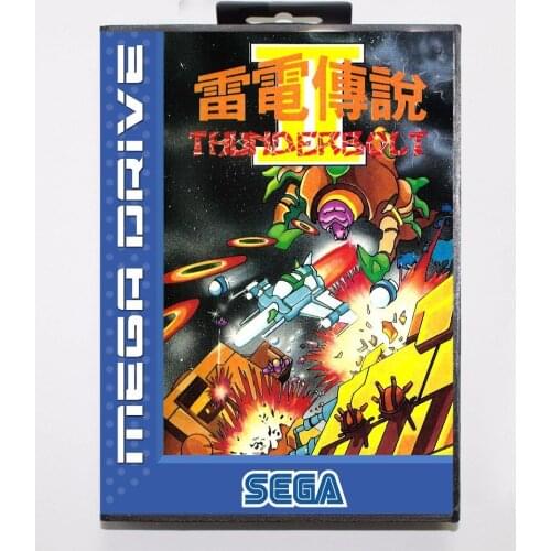 Thunderbolt II 16 bit MD Game Card With Retail Box For Sega Mega Drive For Genesis