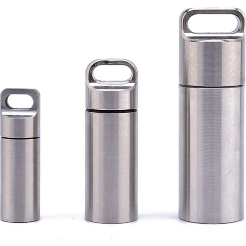 EDC Container Multifunctional Pendant Survival Waterproof Medicine Pill Brass Seal Cabin Outdoor Camping Sealed Drug Warehouse
