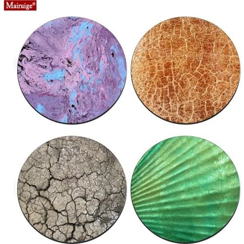 Mouse Pad Cute Small Seashell Texture Wood Pattern Game Computer Pads Round Mousepad DIY Custom Desk Pad Notebook 20x20/22X22cm