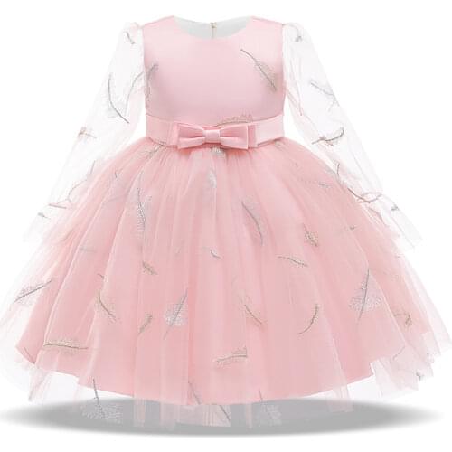 2020 Summer Long Sleeve Cute Baby Dress For Girls Kids Children Clothes Girl Dresses Party Birthday Dress Print Princess Dress