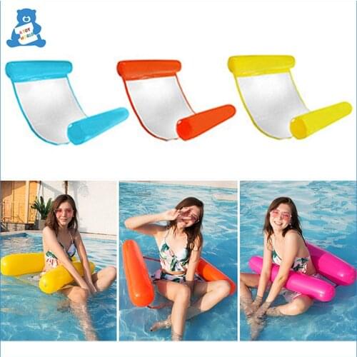 Summer Inflatable Mattress Swimming Pool Foldable Water Float Bed With Inflator Water Hammock Pool Rafts Inflatable Ride-Ons