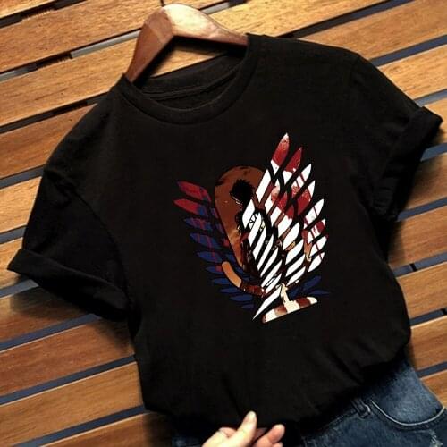 2021 Hot Japanese Anime attack on titan Harajuku Summer Fashion Short-sleeve Male T-shirt