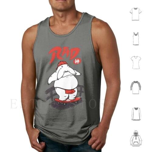 Rad Spirit Tank Tops Vest Rad Skateboard Radish Spirit Radish Art Skateboarder Kami Yokai Japanese Anime Pigboom Rad Art