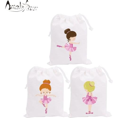 Ballerinas Theme Party Bags Candy Bags Gift Bags Ballet tiny Girls Decorations Grand Event Birthday Party Container Supplies