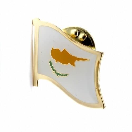 Cyprus country flag lapel pin badge+Iron plated brass+paints+epoxy+butterfly back button-Free shipping(350 pcs/lot)
