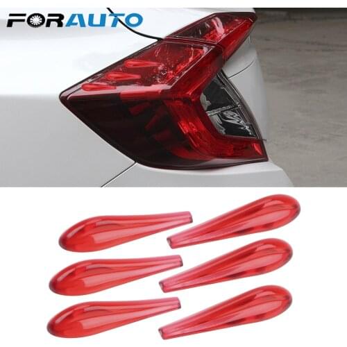 FORAUTO 6 Piece/Set Car Spoiler Airflow Sticker Acrylic Car Tail Light Sticker Universal Anti Collision Sticker Bumper Strip