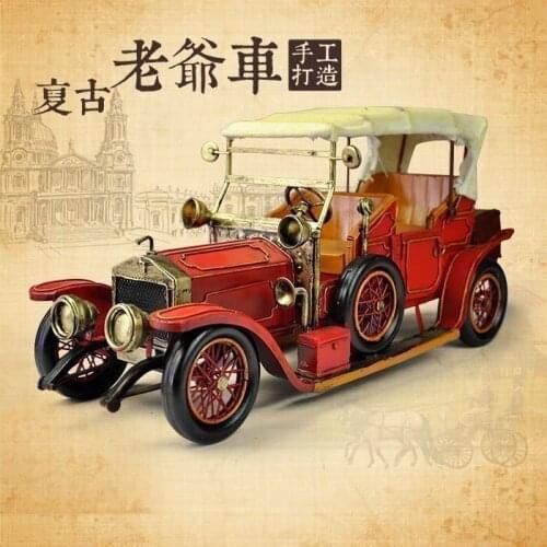 Desktop Old Car Model Figurines Miniatures Classic Retro Nostalgia Wrought Iron Living Room Decor TV Ark Decoration Arts Nordic