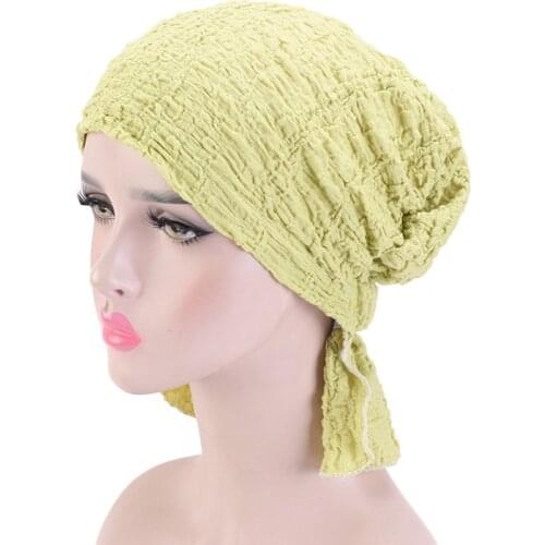 New Breathable Womens Cotton Kerchief Chemo Hat Beanie Turban Head cap Headwear for Cancer Patients Muslim Hair Accessories