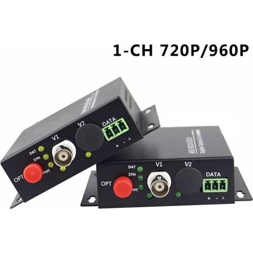 1 CH Fiber optical converter coaxial HD video AHD CVI TVI 720P 960P video fiber optic transmitter optical transceiver 20KM