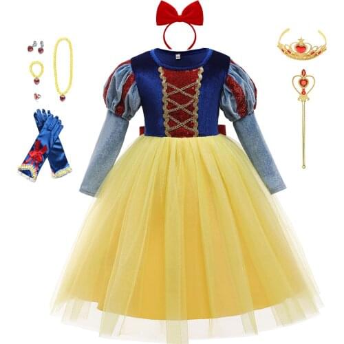 Children Snow White Dress Girl Princess Dress Girls Halloween Party Cosplay Costume Baby Girls Elegant Gorgeous Formal Dresses