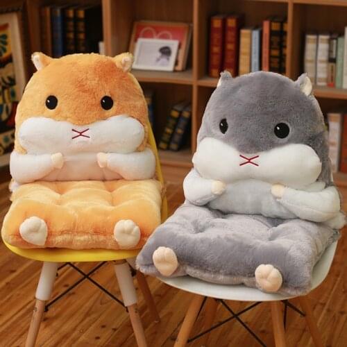 Hamster Cushion Back Office Chair Cushion Sofa Pillow Cushion Hand Rests Tatami Cute Flannel Lumbar Support Children Gift Home
