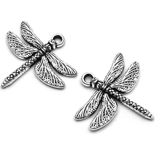 20Pcs Tibet Silver Dragonfly Charms Pendant Metal Pendants for Necklace Bracelet Jewelry Making DIY and Crafting