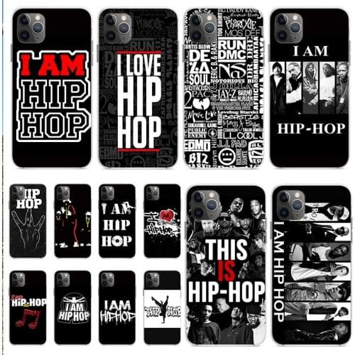 I Love Hip Hop Music Transparent phone case For iPhone X XR XS 11 12 Pro Max Mini 8 7 6 6S Plus 5 5S SE 2020 Soft Pattern Shells