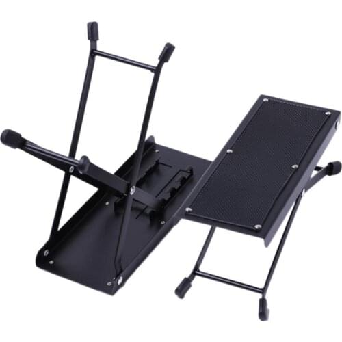 Adjustable Metal Guitar Footstool Rest Foldable Portable 4 Level Anti-slip Foot Stand Universal Instrument Guitar Accessories